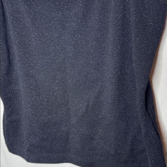 St. John Black Square Neckline Sparkle Sleeveless Top. Size Small. - Picture 4 of 6